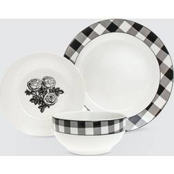 Godinger Damier Salad Plates Set, 12 Piece Dinner Plate