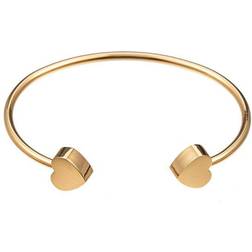 Eye Candy LA Luxe Collection 14K Plated Double Heart Cuff Bracelet