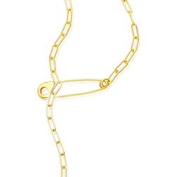 Adornia 14K Plated Safety Pin Necklace