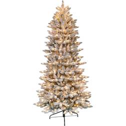 Puleo International Pre-Lit Slim Flocked Fraser Fir Christmas Tree 137.2cm