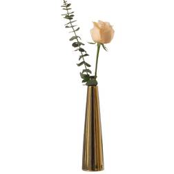 Uniquewise 8 in. Gold Contemporary Ceramic Cone Shape Table Modern Shiny Looking Flower Holder Vase