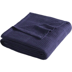 Kenneth Cole Waffle Grid Blankets Blue (274.32x228.6cm)