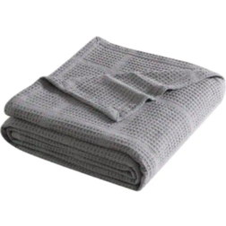 Kenneth Cole Waffle Grid Blankets Gray (274.32x228.6cm)