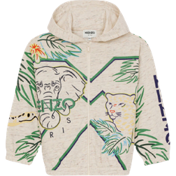 Kenzo Boy's Allover Print Zipped Hoodie - Beige (LC5K25590G02.11.10A)