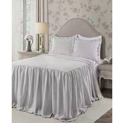 Lush Decor Ticking Stripe Bedspread White, Grey (269.24x203.2cm)