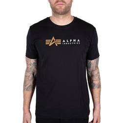 Alpha Industries T-Shirt Mit Label-Print - Goldgelb/Oliv/Weiß