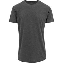 Build Your Brand Geformtes Langes Kurzarm-T-Shirt Herren - Kohle