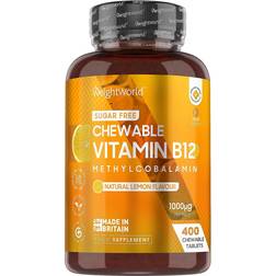 WeightWorld Vitamina B12 1000 mcg 400 Tabletas Masticables