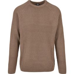 Urban Classics Ribbed Raglan Dark Khaki Pull-over - vert