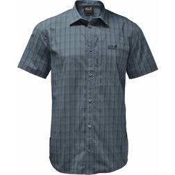 Jack Wolfskin Rays Stretch Vent Shirt - Storm Grey Checks