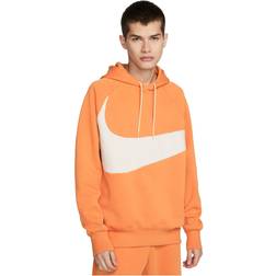 Nike Men's Lightweight Hooded Sweatshirt Swoosh Tech Fleece Pullover Hoodie - Hot Curry/Pearl White/Canvas