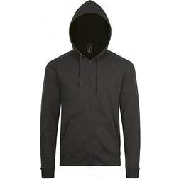 SOLS Mens Stone Zip Up Plain Hoodie (Black)