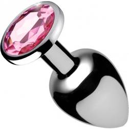 XR Brands Plug Anal Bijou Cristal Rose M Argent