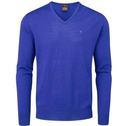 Oscar Jacobson Pin Merino V-Neck Sweater