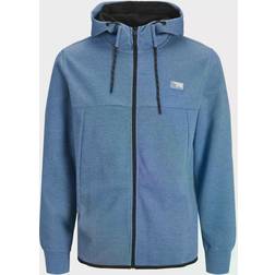 Jack & Jones Tech Hættetrøje Med Lynlås Grå/Meleret/Sort/Hvid