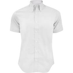Kustom Kit Kustom Kit Mens Short Sleeve Tailored Fit Premium Oxford Shirt (18.5inch) (White)