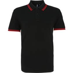 ASQUITH & FOX Mens Classic Fit Tipped Polo Shirt (Black/Yellow)