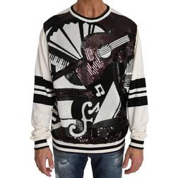 Dolce & Gabbana Jazz Sequined Guitar Pullover Top Sweater IT48