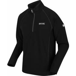 Regatta Montes Mini Stripe Leichtes Fleece Sweatshirt Halblangem Reißverschluss - Schwarz