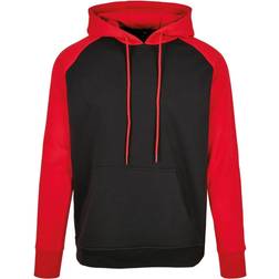 Build Your Brand Bauen Sie Ihren Marken Herren Basic Raglan Hoodie - Rot/Schwarz