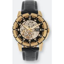 Reign Philippe Automatic Skeleton Leather-Band Black