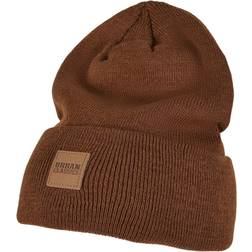 Urban Classics Lederpatch Long Beanie - Gelb