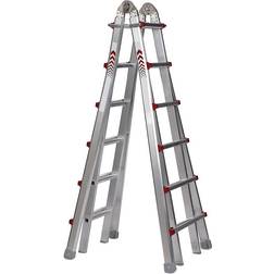 Telescopic folding ladder, stepladder, lean-to ladder and stair ladder in one, 4 x 6 rungs