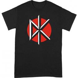 Unisex Adult Distressed Logo T-Shirt - Negro/Rojo