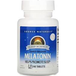 Source Naturals Melatonin, Timed Release, 2 mg, 240 Tablets