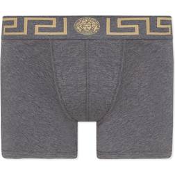 Versace Boxershorts Met Greca Afwerking - Grijs