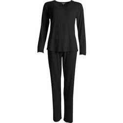 Lady Avenue Silk Jersey Long Sleeve Pyjamas