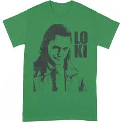 Loki Unisex T-shirt för vuxna med huvudskott Irish Green/Black