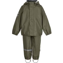 Mikk-Line PU Rain Set with Braces - Dusty Olive (33145)