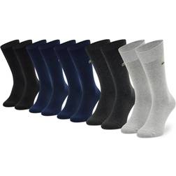 Lacoste Lot de 5 Paires de Chaussettes Coton Taille Bleu Marine/gris Chine/gris/noir