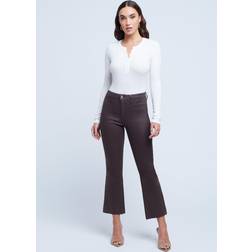 L'agence Kendra High Rise Cropped Flared Jeans - Cappuccino