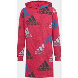 Adidas Love Print Hooded - Rosa Magenta/Grigio