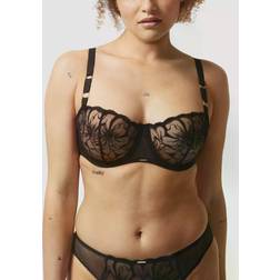 Chantelle Fleurs Balcony Bra - Black