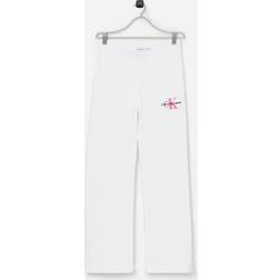 Calvin Klein MONOGRAM OFF PLACED SWEATPANTS, Hvid, Bukser till Pige