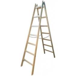 AWTools Wooden Double-Sided Rung Ladder 2x7 150kg