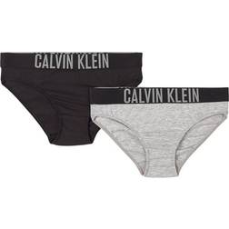 Calvin Klein Girl's Intense Power Bikini Briefs - 1 Grey Heather/1 Black