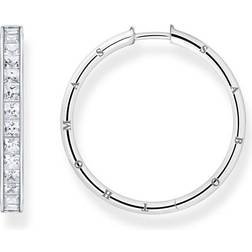 Thomas Sabo Créoles blanche pavé argent bianco CR671-051-14 argenté/blanc