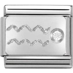Nomination Aquarius Zodiac Charm - Silver/Transparent