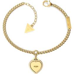 Guess Fine Heart Bracelet - Gold/Transparent