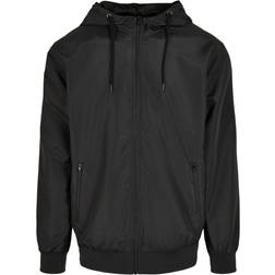 Build Your Brand Mens Windrunner Recycled Jacket (Black/White)