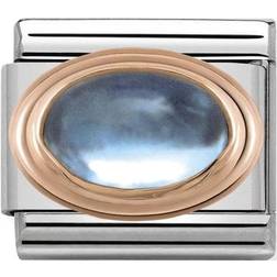 Nomination Composable Classic Anhänger - 9k Rosegold/Edelstahl/Hellblauer Topaz