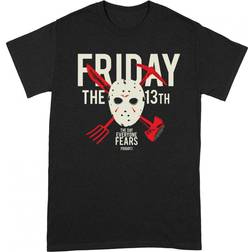 Friday The 13th Unisex Adult Day Of Fear T-Shirt (Black/White/Red)