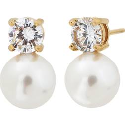 Edblad Luna Studs L - Gold/Pearls/Transparent