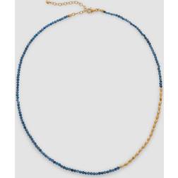 Monica Vinader Gold Mini Nugget Gemstone Beaded Necklace Adjustable 41-46cm/16-18' Kyanite