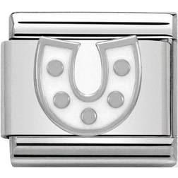 Nomination Classic Horseshoe Link Charm - Silver/White