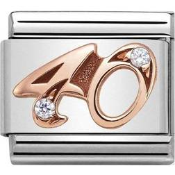 Nomination Composable Classic Numbers 40 Charm - Silver/Rose Gold/Transparent